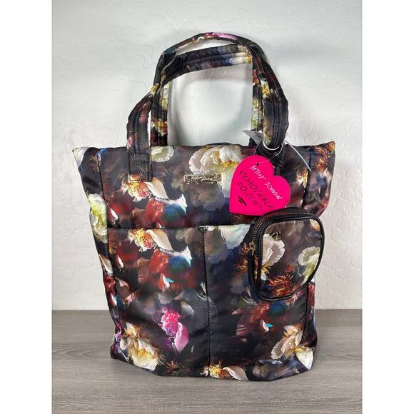 Rare Betsey Johnson Large Floral Tote with Removable Pouch New with tags! - Picture 1 of 7
